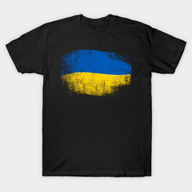 Vintage Distressed Flag of Ukraine T-Shirt by BramCrye